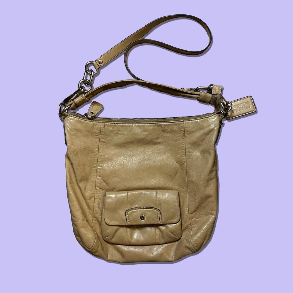 Vintage y2k beige leather coach